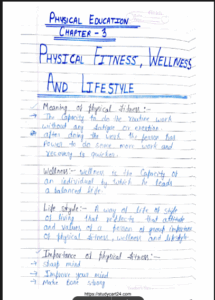 Chapter 5: Physical Fitness Health and Wellness Class 11 Physical Education Handwritten Notes PDF Download