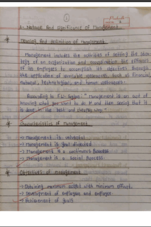 Business studies- Unit 1 to 4 Handwritten notes pdf