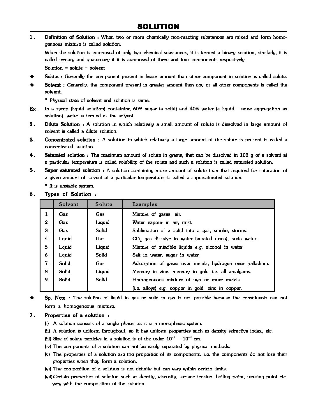 Physical chemistry solutions Notes | Typed Notes